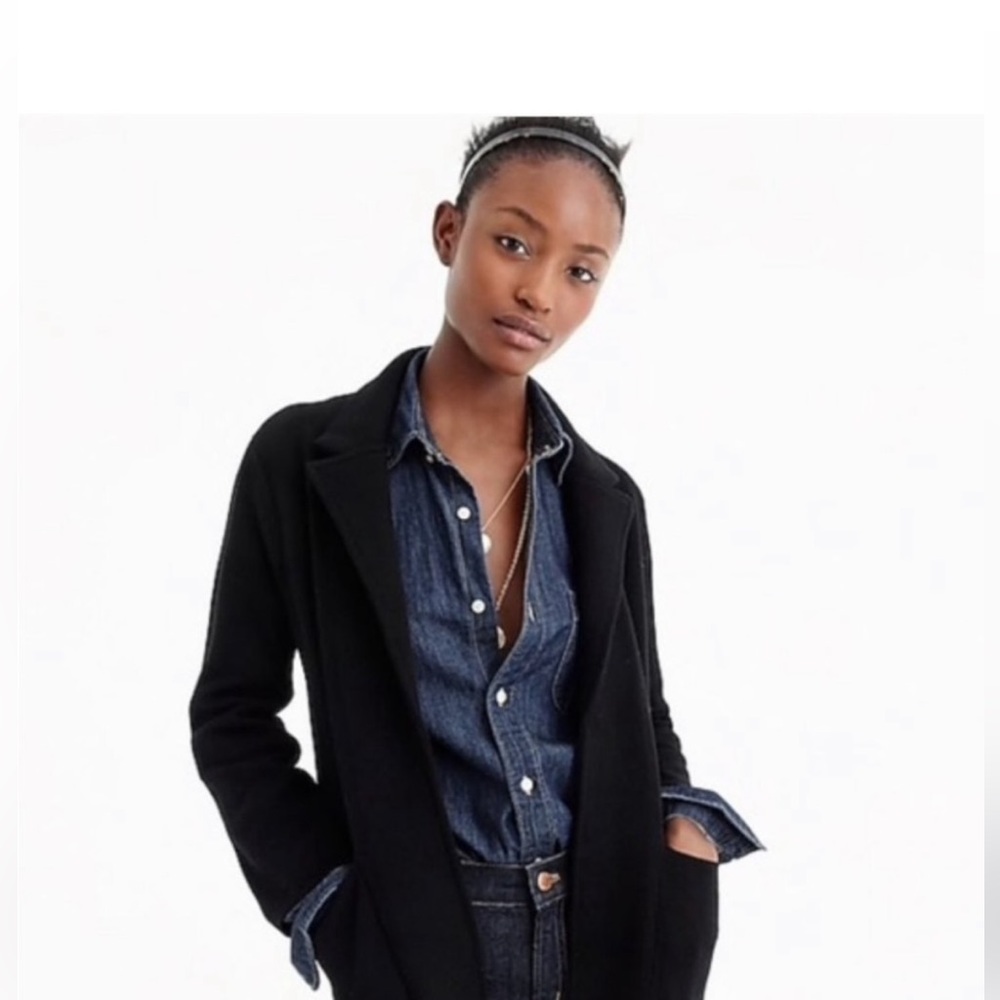 J. Crew Sophie Open Front Sweater Blazer Jacket women's S Black